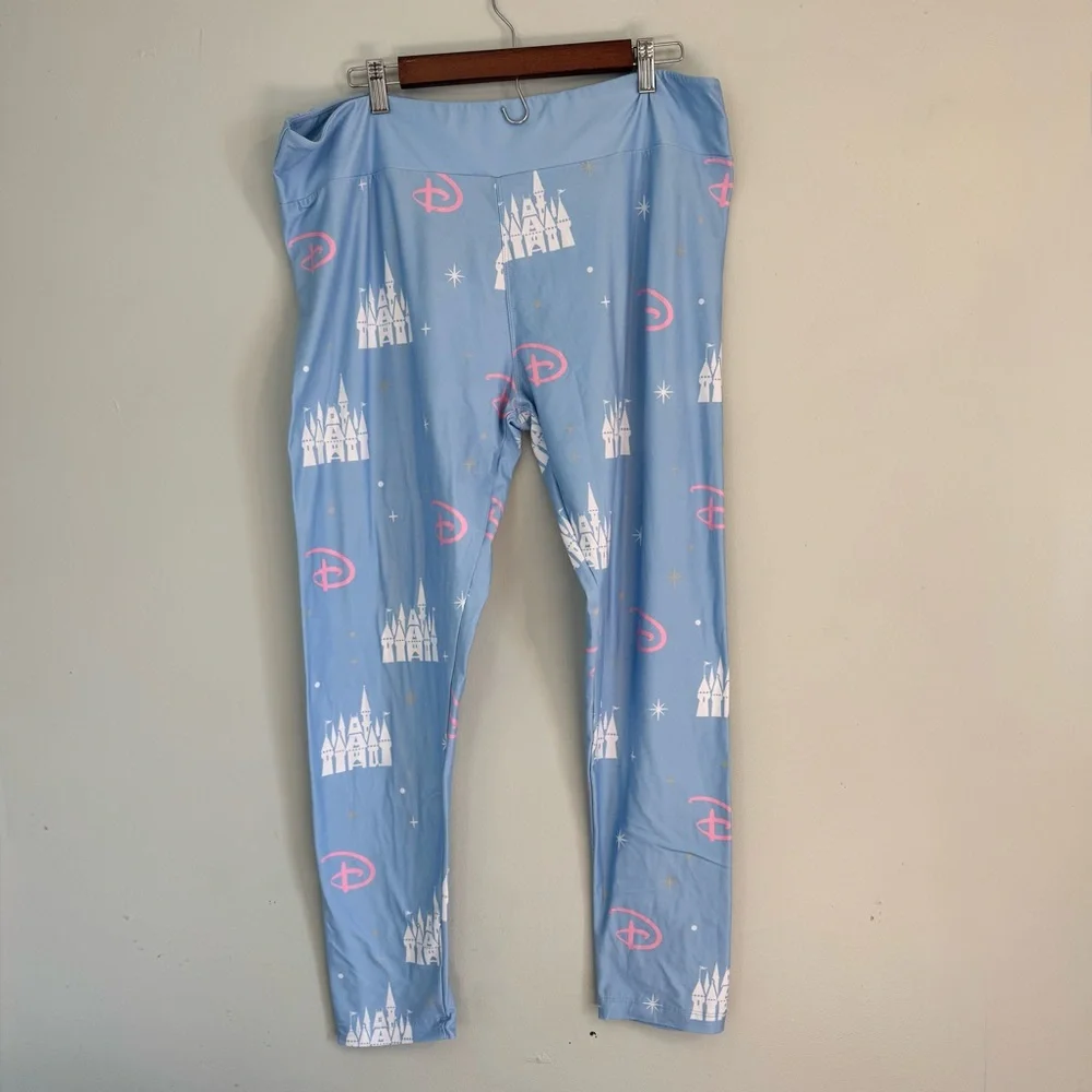 Disney Parks Light Blue Leggings Women’s 1X | Disneycore Cozy Magic - Picture 2 of 9
